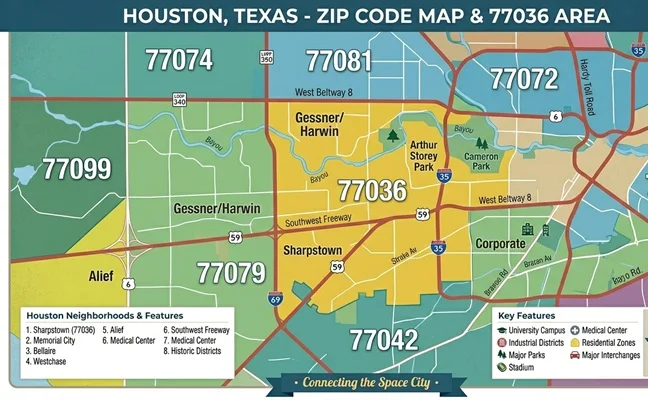 Houston Texas ZIP Code 77036