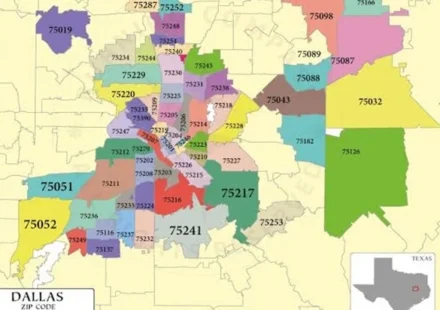 US ZIP Code Dallas Texas