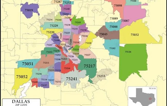 US ZIP Code Dallas Texas