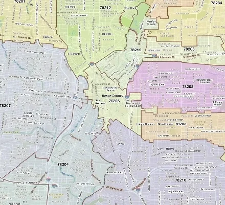 US ZIP Code San Antonio Texas