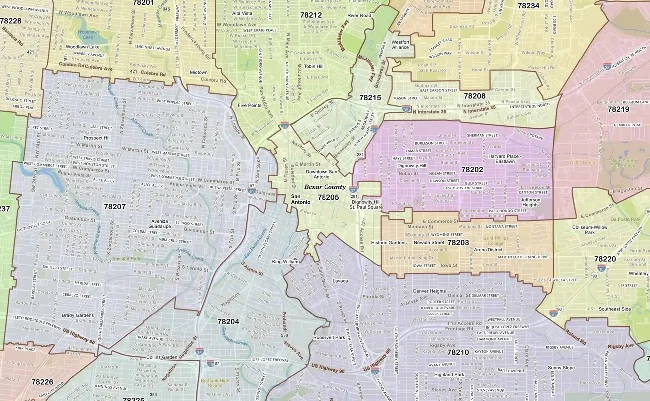 US ZIP Code San Antonio Texas