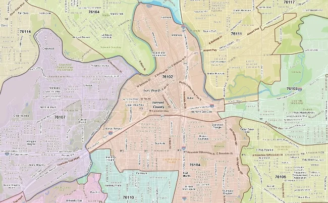 ZIP Code Texas Fort Worth