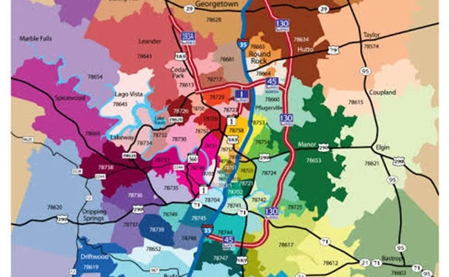 ZIP Code for Austin Texas USA